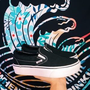 Black Platform Slip On Vans